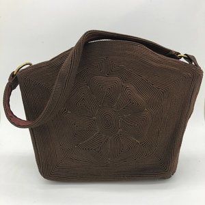 Vintage Brown Corde Purse Lefaye 1940s